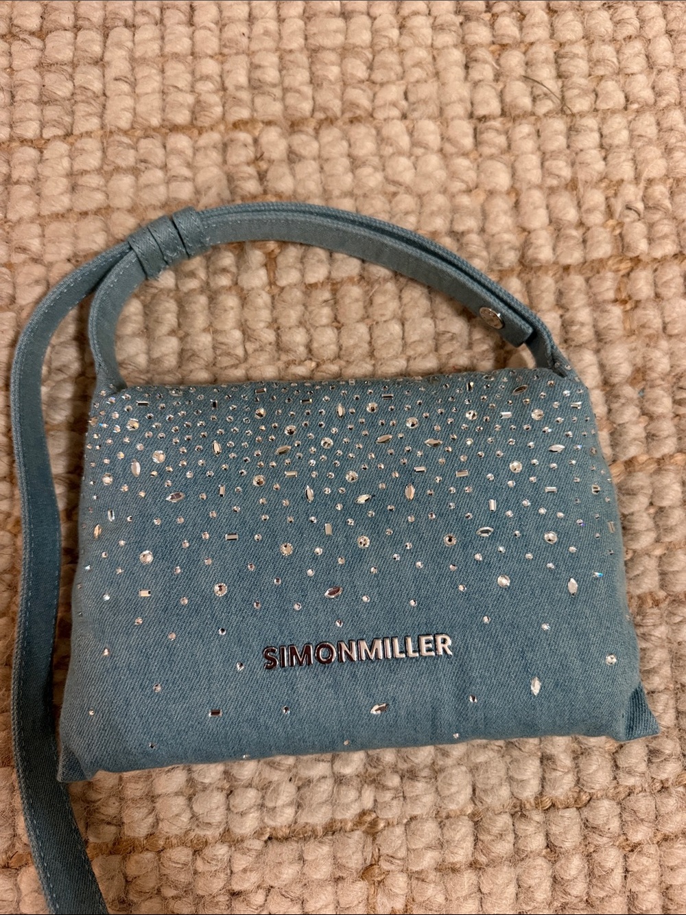 Simon Miller Teal Crystal-Embellished Crossbody Bag